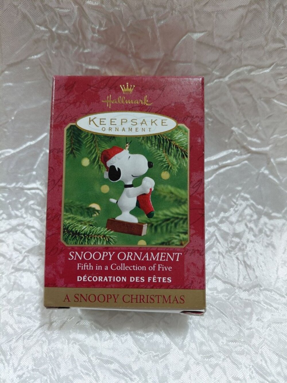 Vtg Snoopy Christmas Ornament 50th Anniversary Peanuts Hallmark NOB